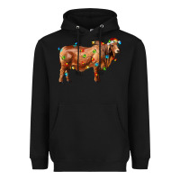 Black brahman bull with christmas lights Heavyweight Hoodie - RanaPortraitStore