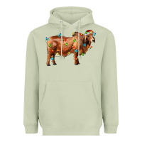 Matcha brahman bull with christmas lights Heavyweight Hoodie - RanaPortraitStore