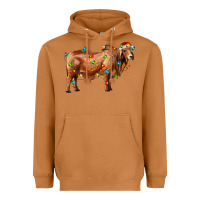 Meerkat brahman bull with christmas lights Heavyweight Hoodie - RanaPortraitStore
