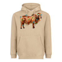 Mushroom brahman bull with christmas lights Heavyweight Hoodie - RanaPortraitStore