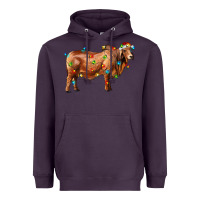 Plum brahman bull with christmas lights Heavyweight Hoodie - RanaPortraitStore