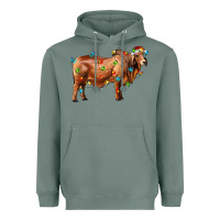 Sage brahman bull with christmas lights Heavyweight Hoodie - RanaPortraitStore
