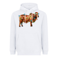 White brahman bull with christmas lights Heavyweight Hoodie - RanaPortraitStore