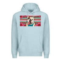 Blue Mist english bulldog floral license plate Premium Hoodie - Artiststas