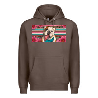 Coffee english bulldog floral license plate Premium Hoodie - Artiststas