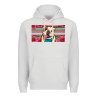 Dove Grey english bulldog floral license plate Premium Hoodie - Artiststas