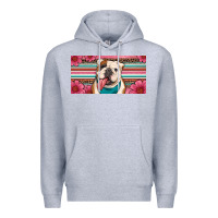Heather Grey english bulldog floral license plate Premium Hoodie - Artiststas