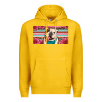 Lemon english bulldog floral license plate Premium Hoodie - Artiststas