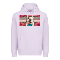 Lilac english bulldog floral license plate Premium Hoodie - Artiststas
