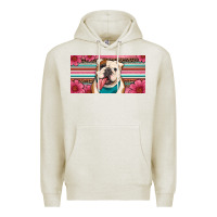 Oatmeal Heather english bulldog floral license plate Premium Hoodie - Artiststas