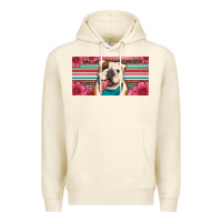 Sandshell english bulldog floral license plate Premium Hoodie - Artiststas