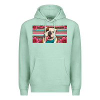 Seafoam english bulldog floral license plate Premium Hoodie - Artiststas