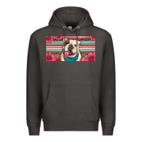Smoke english bulldog floral license plate Premium Hoodie - Artiststas