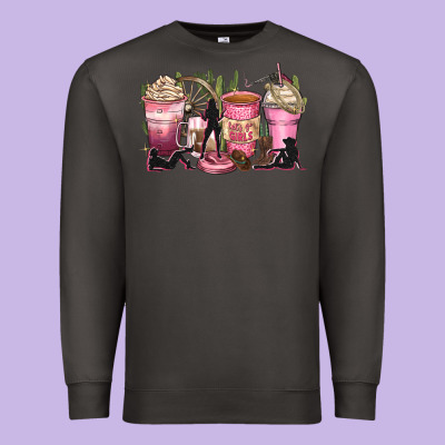 Let's Go Girls Coffee Cups Premium Sweatshirt Designed By Zillion Design Studio
