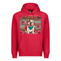 British Bulldog Floral Serape Premium Hoodie | Teevron