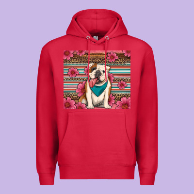 British Bulldog Floral Serape Premium Hoodie Designed By Artiststas