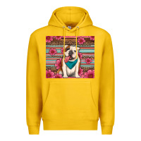 Lemon british bulldog floral serape Premium Hoodie - Artiststas