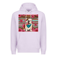 Lilac british bulldog floral serape Premium Hoodie - Artiststas