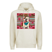 Oatmeal Heather british bulldog floral serape Premium Hoodie - Artiststas
