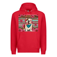 Red british bulldog floral serape Premium Hoodie - Artiststas