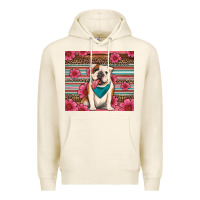 Tofu british bulldog floral serape Premium Hoodie - Artiststas