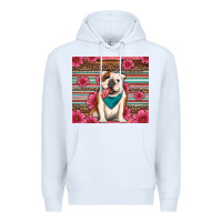 White british bulldog floral serape Premium Hoodie - Artiststas