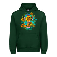 Forest Green western belive sunflowers cross Urban Hoodie - BarkalooDesign