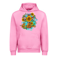 Fuchsia Pink western belive sunflowers cross Urban Hoodie - BarkalooDesign