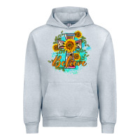 Heather Grey western belive sunflowers cross Urban Hoodie - BarkalooDesign