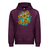 Mauve Wine western belive sunflowers cross Urban Hoodie - BarkalooDesign