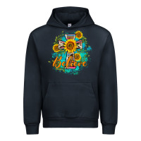 Navy western belive sunflowers cross Urban Hoodie - BarkalooDesign