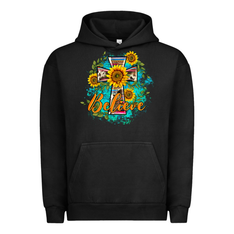 Western Belive Sunflowers Cross Urban Hoodie by BarkalooDesign | Teevron