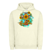 Pigment Pistachio western belive sunflowers cross Urban Hoodie - BarkalooDesign