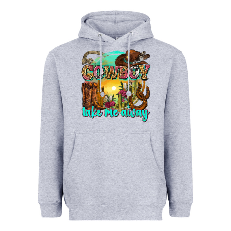 Cowboy Take Me Away Heavyweight Hoodie by Zillion Design Studio | Teevron