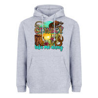 Heather Grey cowboy take me away Heavyweight Hoodie - Zillion Design Studio