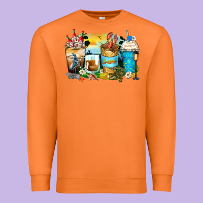 Louisiana Coffee Cups Premium Sweatshirt Designed By Zillion Design Studio