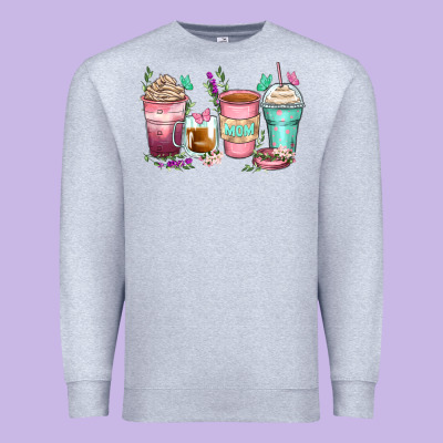 Mom Coffee Cups Premium Sweatshirt Designed By Zillion Design Studio
