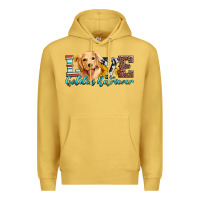 Antique Gold love golden retriever Premium Hoodie - Artiststas