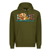 Army Green love golden retriever Premium Hoodie - Artiststas