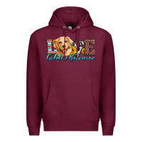 Burgundy love golden retriever Premium Hoodie - Artiststas