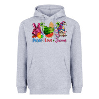 Heather Grey peace love gnome summer Heavyweight Hoodie - texasbilliewilder