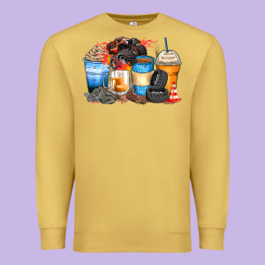 Monster Truck Coffee Cups Premium Sweatshirt Designed By Zillion Design Studio