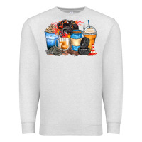 Oatmeal Heather monster truck coffee cups Premium Sweatshirt - Zillion Design Studio