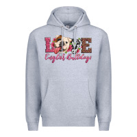 Heather Grey love english bulldogs Premium Hoodie - Artiststas