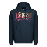 Navy love english bulldogs Premium Hoodie - Artiststas