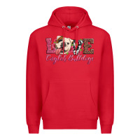Red love english bulldogs Premium Hoodie - Artiststas