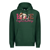 Sports Green love english bulldogs Premium Hoodie - Artiststas