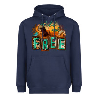 Navy wild and free cowgirl horse desert Heavyweight Hoodie - Zillion Design Studio