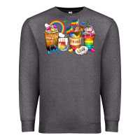 Charcoal Heather pride coffee cups Premium Sweatshirt - Zillion Design Studio