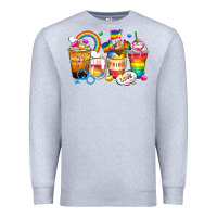 Heather Grey pride coffee cups Premium Sweatshirt - Zillion Design Studio